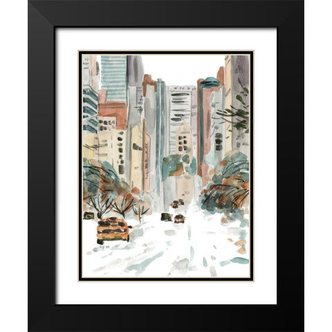 Winter Road III Black Modern Wood Framed Art Print with Double Matting by Wang, Melissa