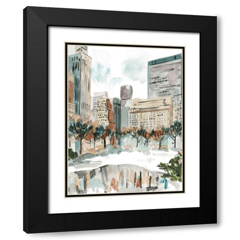 Winter Road IV Black Modern Wood Framed Art Print with Double Matting by Wang, Melissa