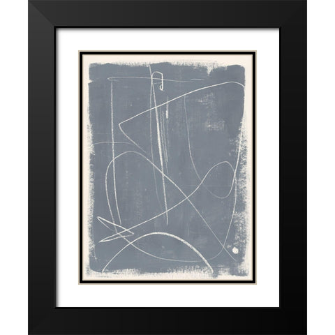 Kinetic Imprint IV Black Modern Wood Framed Art Print with Double Matting by Barnes, Victoria