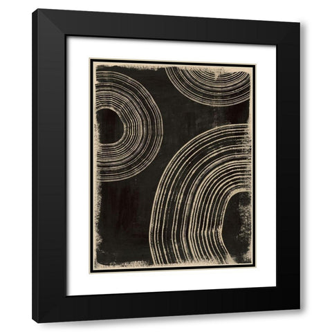 Rings on Charcoal II Black Modern Wood Framed Art Print with Double Matting by Barnes, Victoria