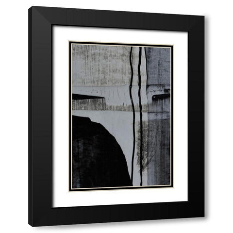 Motif I Black Modern Wood Framed Art Print with Double Matting by Aryai, Sia