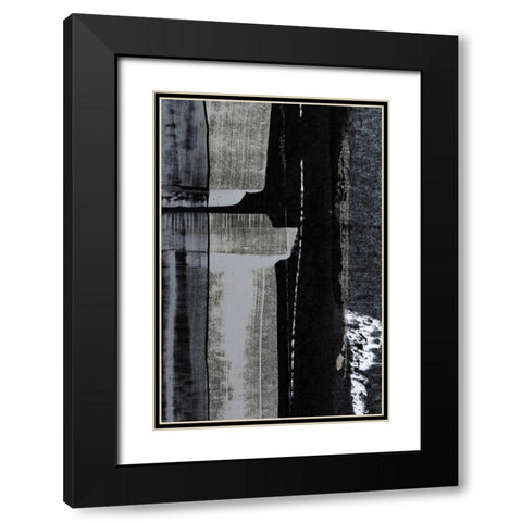 Motif II Black Modern Wood Framed Art Print with Double Matting by Aryai, Sia