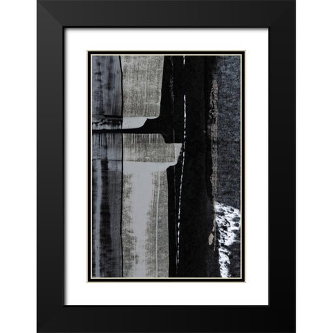 Motif II Black Modern Wood Framed Art Print with Double Matting by Aryai, Sia