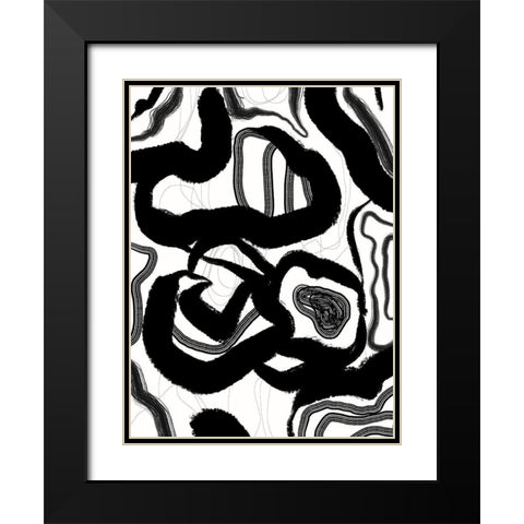 Fine Lines II Black Modern Wood Framed Art Print with Double Matting by Holman, Nicholas