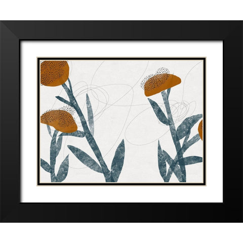 Spring Blooms Sway II Black Modern Wood Framed Art Print with Double Matting by Holman, Nicholas