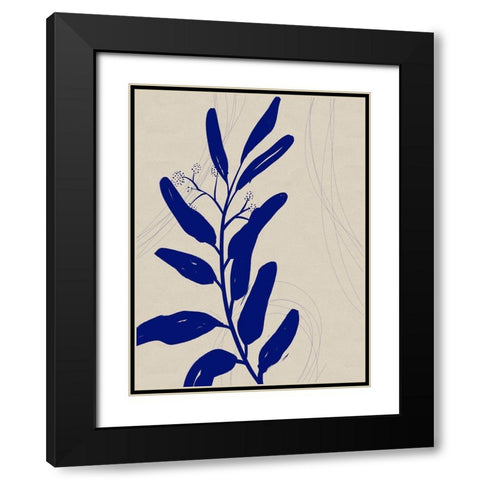Blue Print Botanical II Black Modern Wood Framed Art Print with Double Matting by Holman, Nicholas