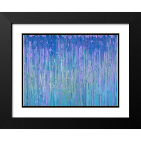 Peri Irises Black Modern Wood Framed Art Print with Double Matting by Guererra, Teodora