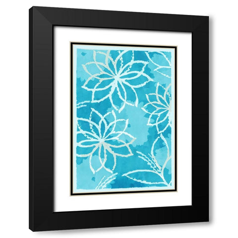 Blue Botanical I Black Modern Wood Framed Art Print with Double Matting by Kouta, Flora