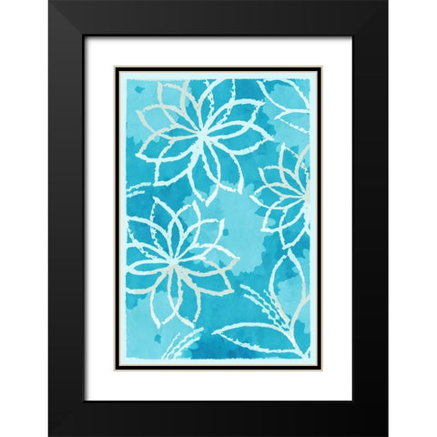 Blue Botanical I Black Modern Wood Framed Art Print with Double Matting by Kouta, Flora