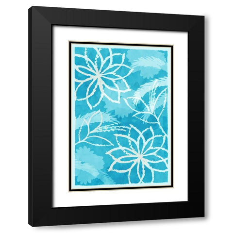 Blue Botanical II Black Modern Wood Framed Art Print with Double Matting by Kouta, Flora
