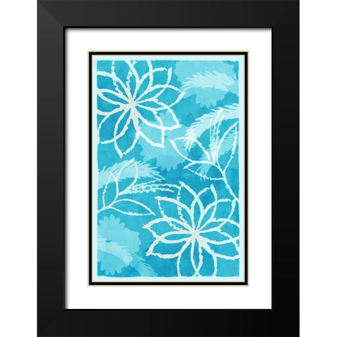 Blue Botanical II Black Modern Wood Framed Art Print with Double Matting by Kouta, Flora