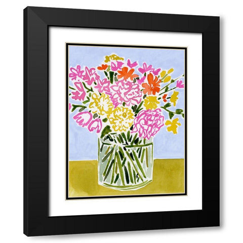 Fresh Flower Assortment I Black Modern Wood Framed Art Print with Double Matting by Barnes, Victoria