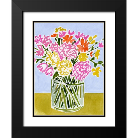 Fresh Flower Assortment I Black Modern Wood Framed Art Print with Double Matting by Barnes, Victoria