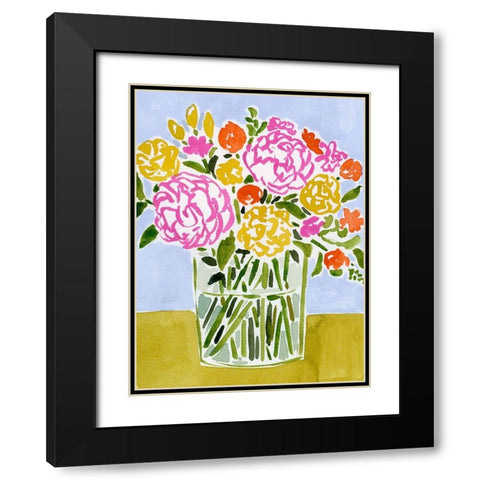 Fresh Flower Assortment II Black Modern Wood Framed Art Print with Double Matting by Barnes, Victoria