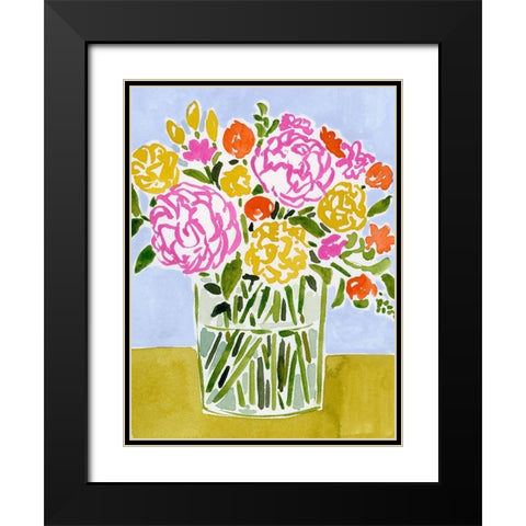 Fresh Flower Assortment II Black Modern Wood Framed Art Print with Double Matting by Barnes, Victoria