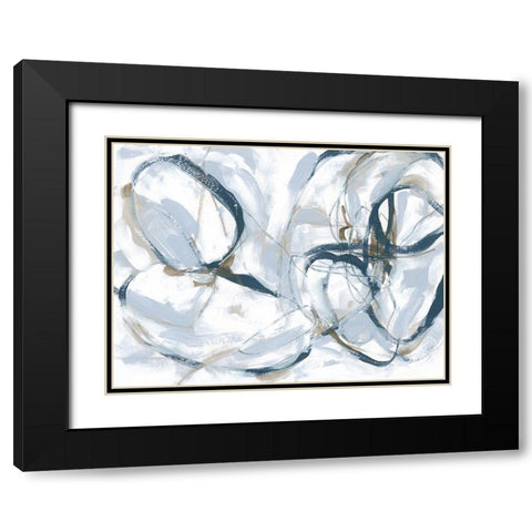 Indigo Cloverleaf I Black Modern Wood Framed Art Print with Double Matting by Vess, June Erica