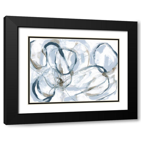 Indigo Cloverleaf II Black Modern Wood Framed Art Print with Double Matting by Vess, June Erica
