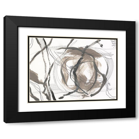 Neutral Motion I Black Modern Wood Framed Art Print with Double Matting by Moore, Regina