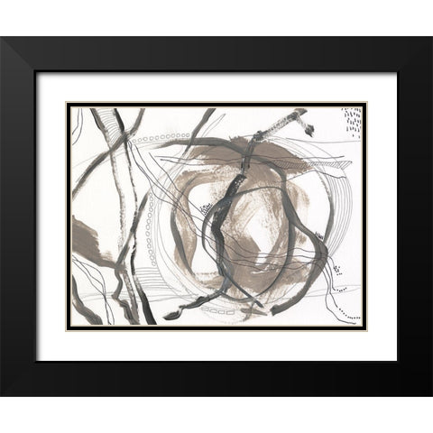 Neutral Motion I Black Modern Wood Framed Art Print with Double Matting by Moore, Regina