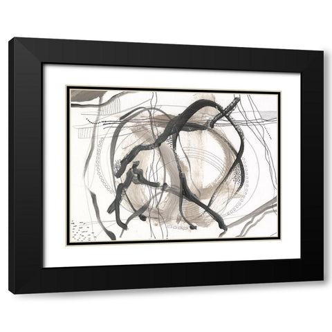 Neutral Motion II Black Modern Wood Framed Art Print with Double Matting by Moore, Regina