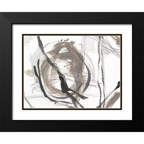 Neutral Motion III Black Modern Wood Framed Art Print with Double Matting by Moore, Regina