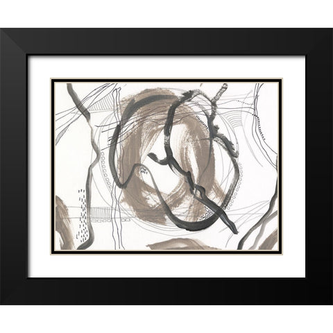 Neutral Motion IV Black Modern Wood Framed Art Print with Double Matting by Moore, Regina