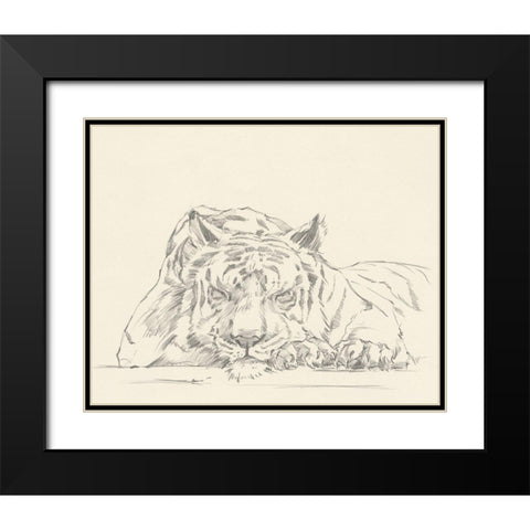 Cat Nap II Black Modern Wood Framed Art Print with Double Matting by Harper, Ethan