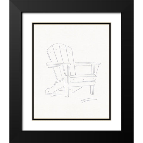 Adirondack Chair Sketch I Black Modern Wood Framed Art Print with Double Matting by Green, Jacob