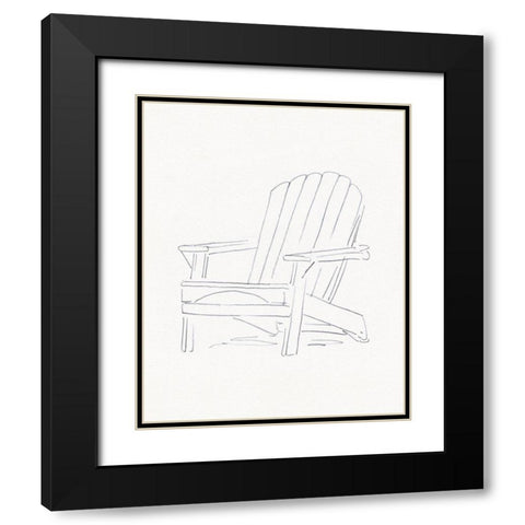 Adirondack Chair Sketch II Black Modern Wood Framed Art Print with Double Matting by Green, Jacob