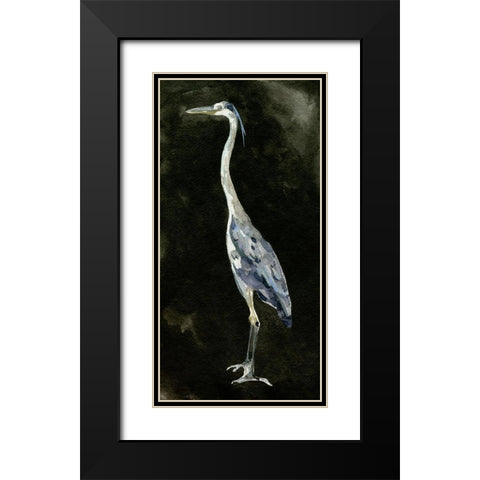 Ebony Egret I Black Modern Wood Framed Art Print with Double Matting by Caroline, Emma