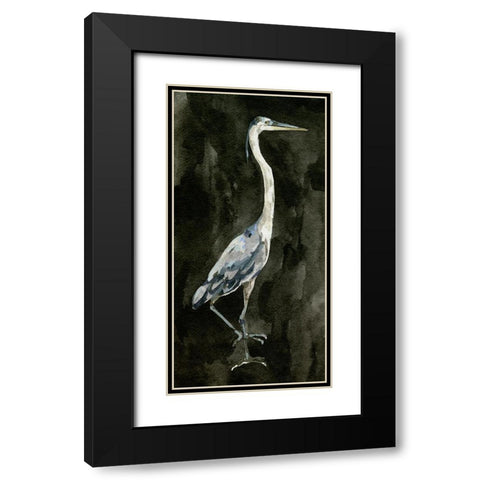 Ebony Egret II Black Modern Wood Framed Art Print with Double Matting by Caroline, Emma