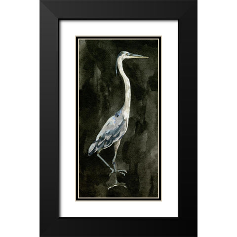 Ebony Egret II Black Modern Wood Framed Art Print with Double Matting by Caroline, Emma