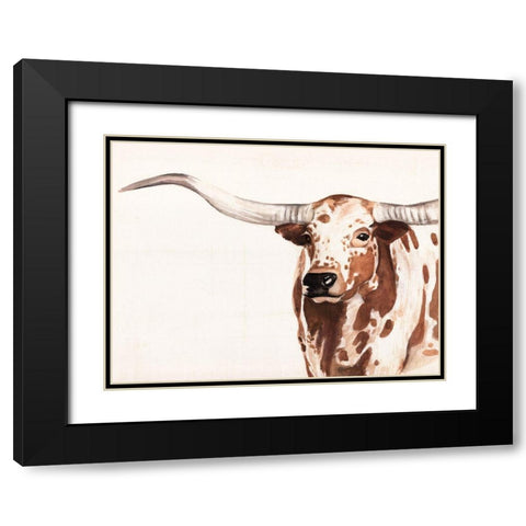 Spotted Steer II Black Modern Wood Framed Art Print with Double Matting by Warren, Annie