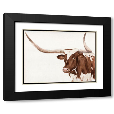 Spotted Steer III Black Modern Wood Framed Art Print with Double Matting by Warren, Annie