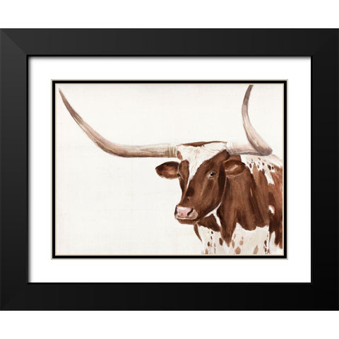 Spotted Steer III Black Modern Wood Framed Art Print with Double Matting by Warren, Annie