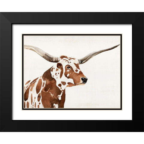 Spotted Steer IV Black Modern Wood Framed Art Print with Double Matting by Warren, Annie