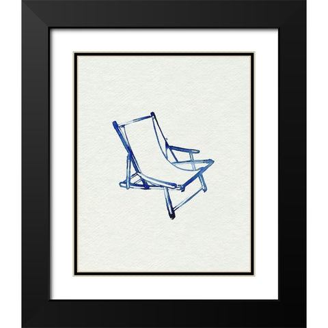 Beach Chairs I Black Modern Wood Framed Art Print with Double Matting by Parker, Jennifer Paxton