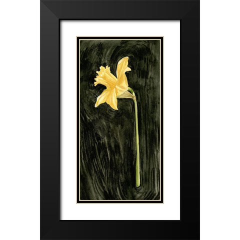 Dark Daffodils I Black Modern Wood Framed Art Print with Double Matting by Caroline, Emma