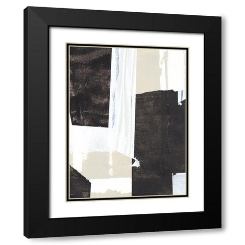 Neutral Intersect V Black Modern Wood Framed Art Print with Double Matting by Warren, Annie