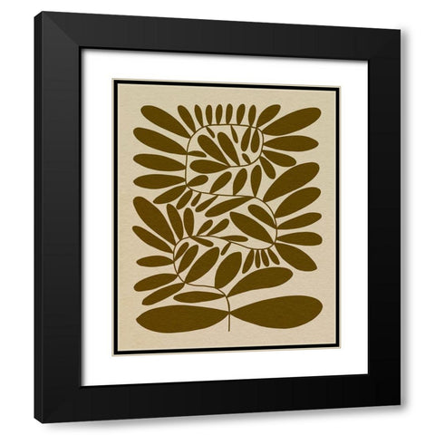 70s Sprig I Black Modern Wood Framed Art Print with Double Matting by Caroline, Emma