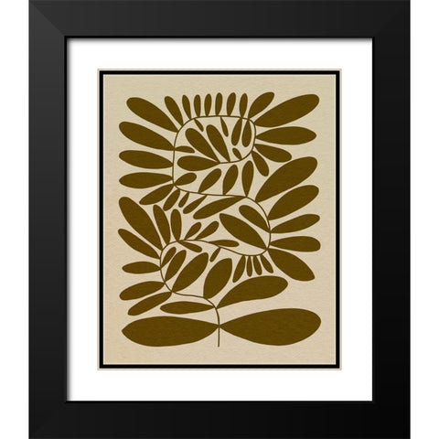 70s Sprig I Black Modern Wood Framed Art Print with Double Matting by Caroline, Emma