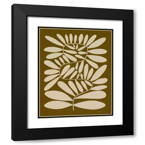 70s Sprig II Black Modern Wood Framed Art Print with Double Matting by Caroline, Emma