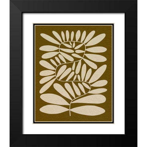 70s Sprig II Black Modern Wood Framed Art Print with Double Matting by Caroline, Emma