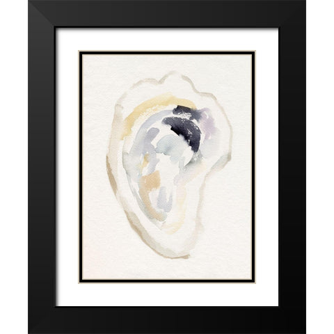 Oyster Shell Watercolor I Black Modern Wood Framed Art Print with Double Matting by Barnes, Victoria