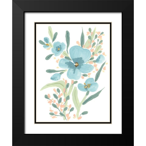 Naive Garden Posey I Black Modern Wood Framed Art Print with Double Matting by Vess, June Erica
