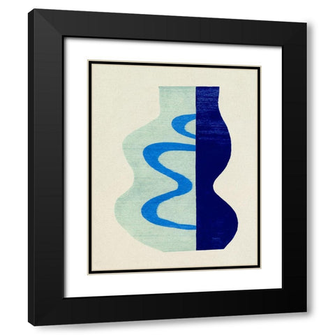 Squiggle Vase I Black Modern Wood Framed Art Print with Double Matting by Caroline, Emma