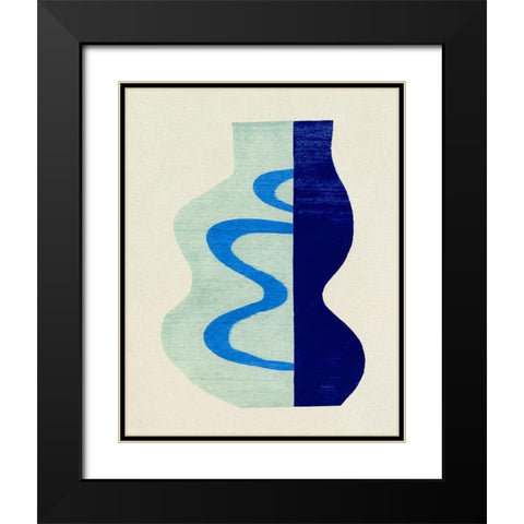 Squiggle Vase I Black Modern Wood Framed Art Print with Double Matting by Caroline, Emma