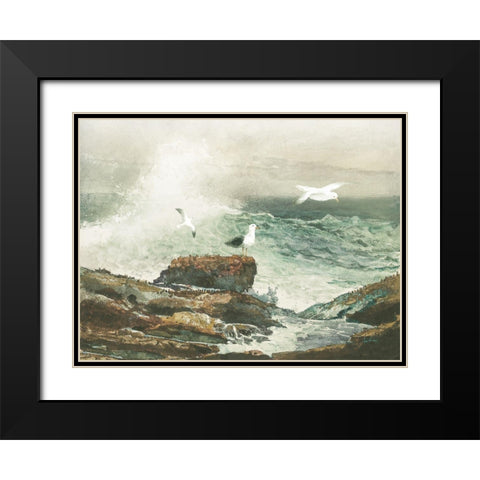 Green Ocean I Black Modern Wood Framed Art Print with Double Matting by Hunziker, Steve