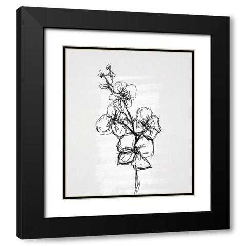 Flourish Sketches I Black Modern Wood Framed Art Print with Double Matting by Smith, Karen