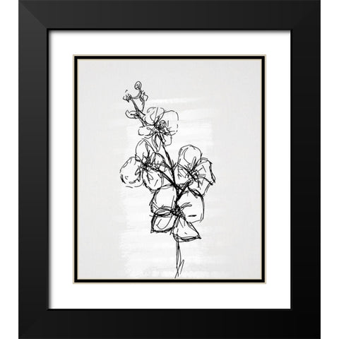 Flourish Sketches I Black Modern Wood Framed Art Print with Double Matting by Smith, Karen